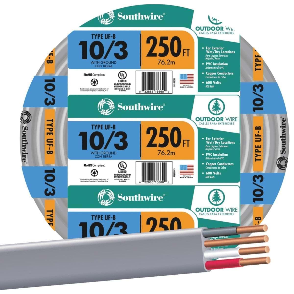 Picture of Southwire 10-3 UFW/G Wire
