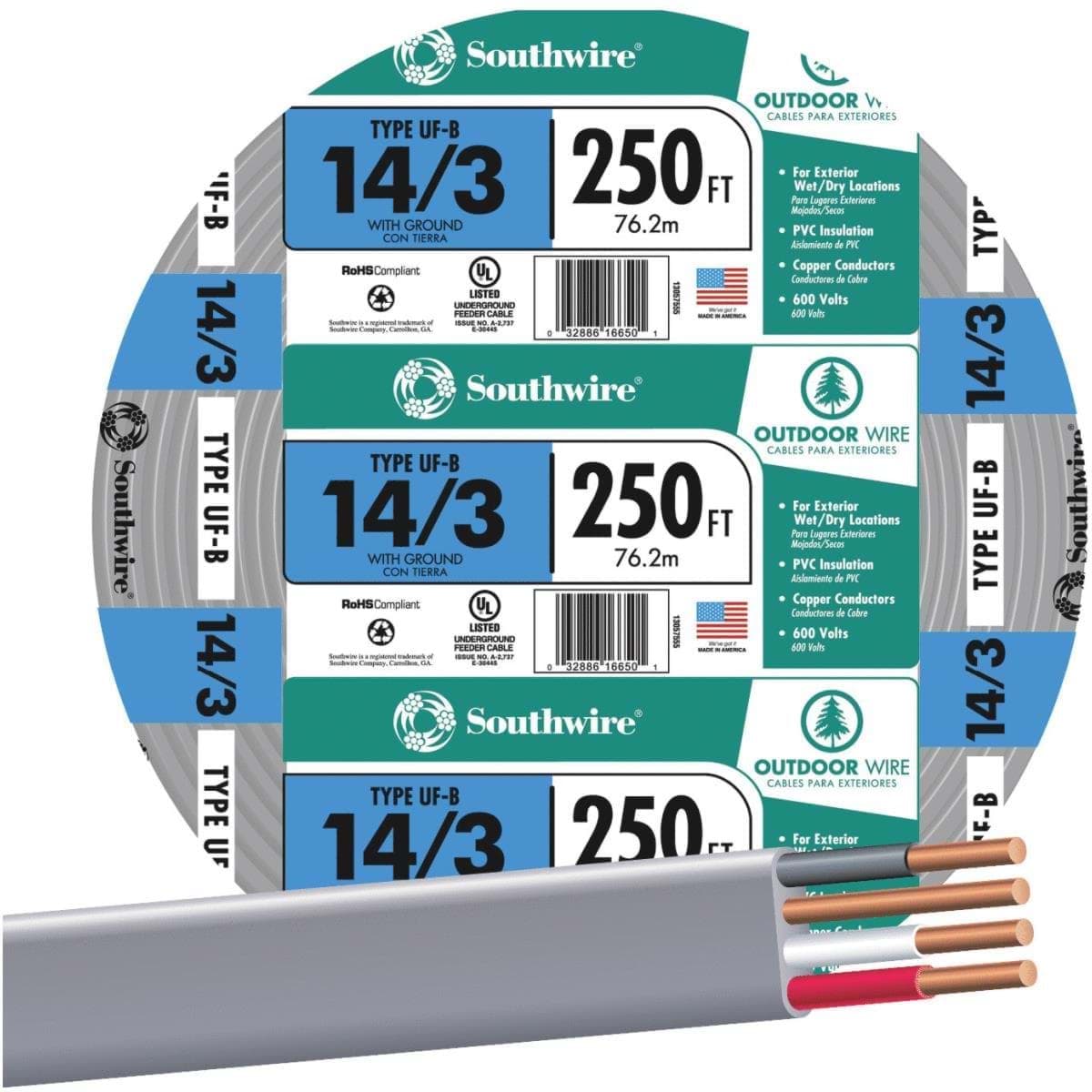 Picture of Southwire 14-3 UFW/G Wire