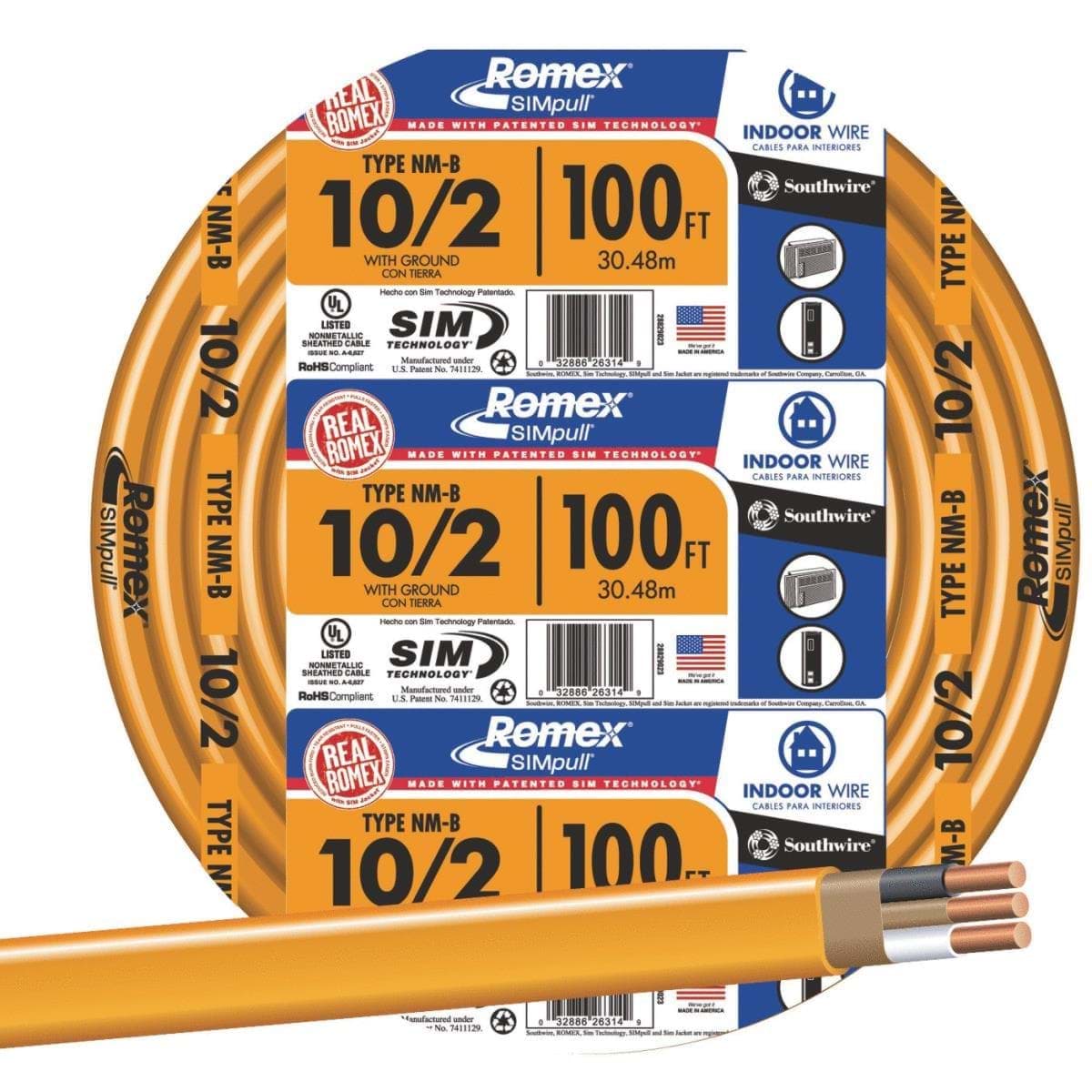 Picture of Romex 10-2 NMW/G Wire