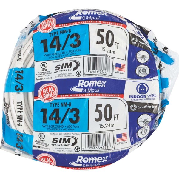Cavo Southwire Blu Bianco Cavo Elettrico Romex NM-B 14/3 - Blu O - Foto 6