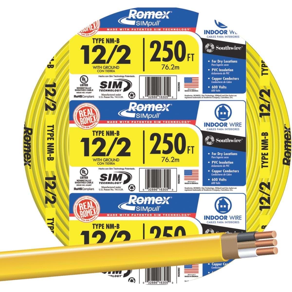 Picture of Romex 12-2 NMW/G Wire