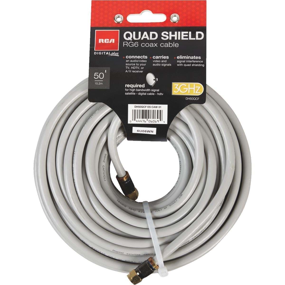 Picture of RCA RG6U 50' Quad Shield Cable