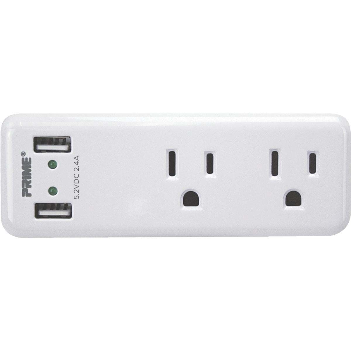 Picture of Prime Wire & Cable 2-Outlet Space Saving USB Charger