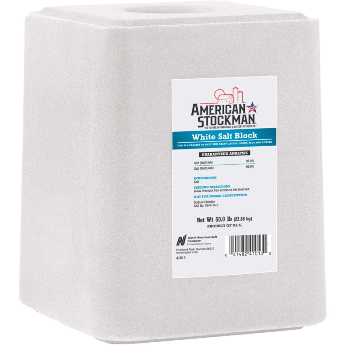 Picture of American Stockman 50 lb Plain White Salt Block