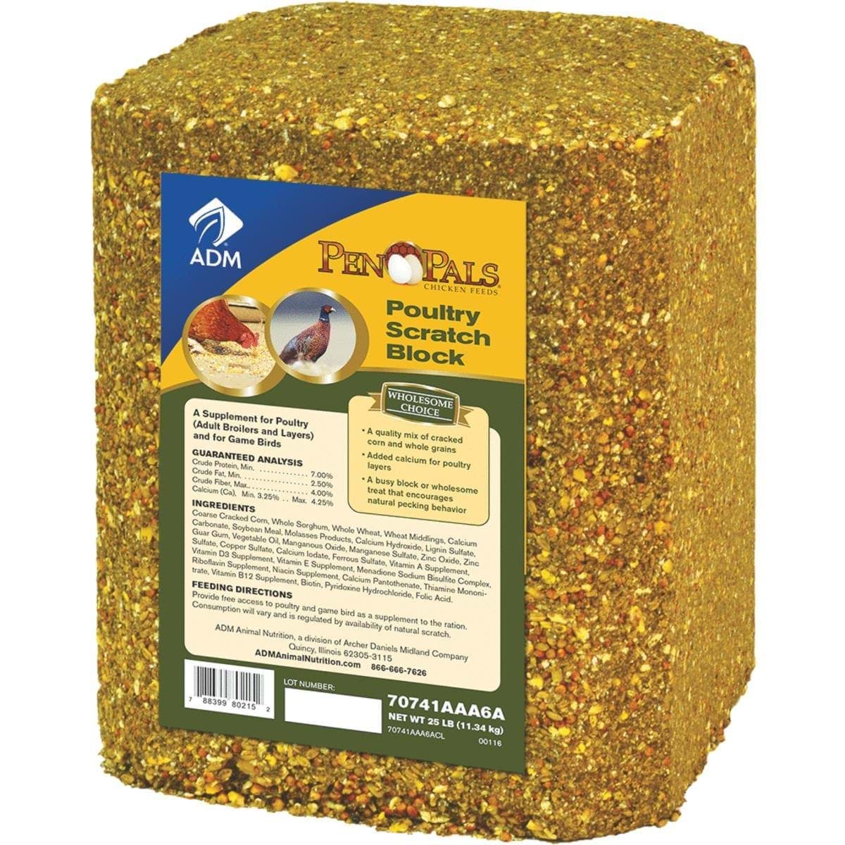 Picture of ADM Pen Pals Poultry Scratch Block Chicken Feed