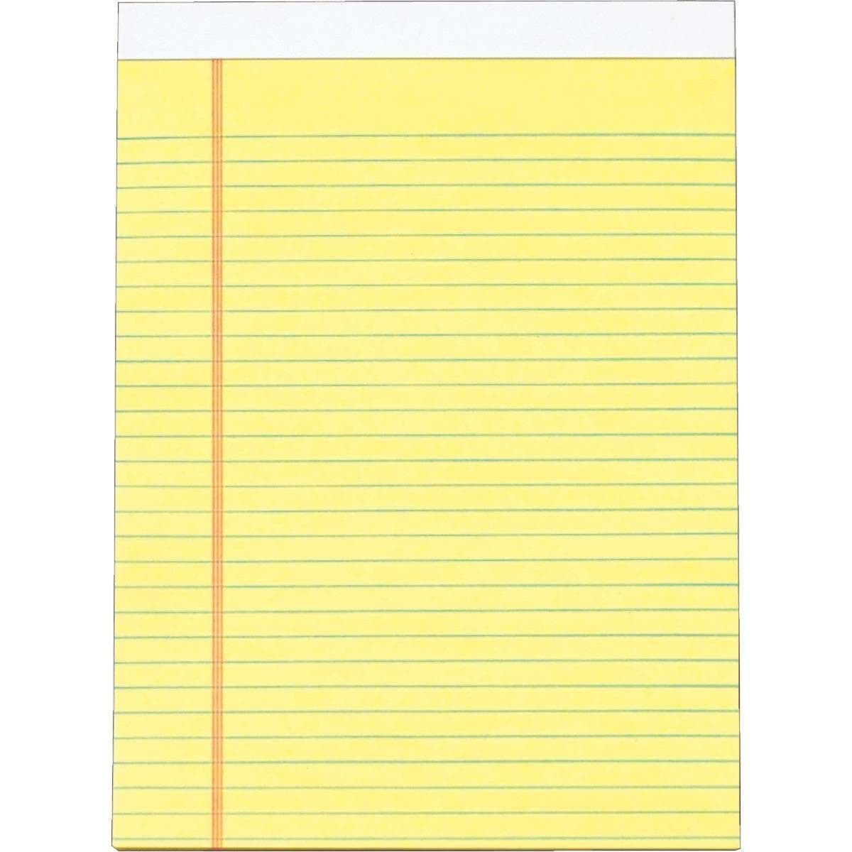 Picture of Staples Yellow Legal Pad - 8-1/2" x 11"