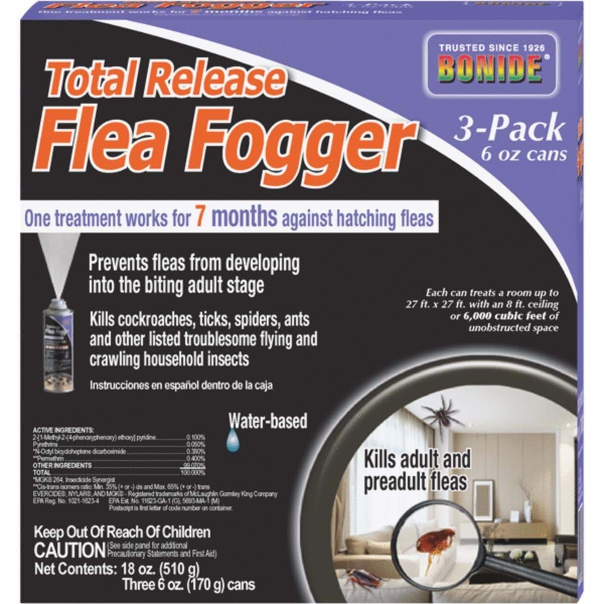 Picture of Bonide Revenge Flea Indoor Insect Fogger 6 oz. (3-pack)