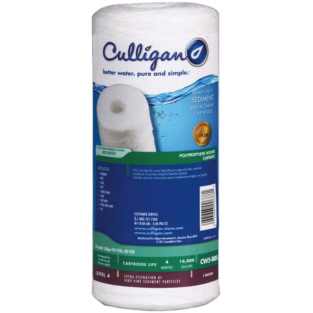 Picture of CW5-BBS Culligan Heavy Duty Whole House Water Filter Cartridge