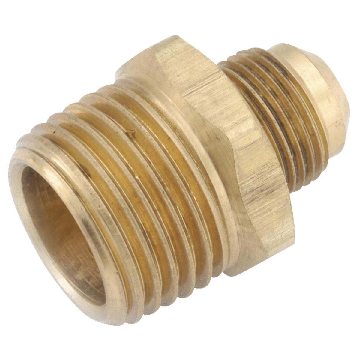 Picture of Anderson Metals Flare Male Straight Brass Connector Fitting - 3/8" Flare x 1/2" Male Pipe