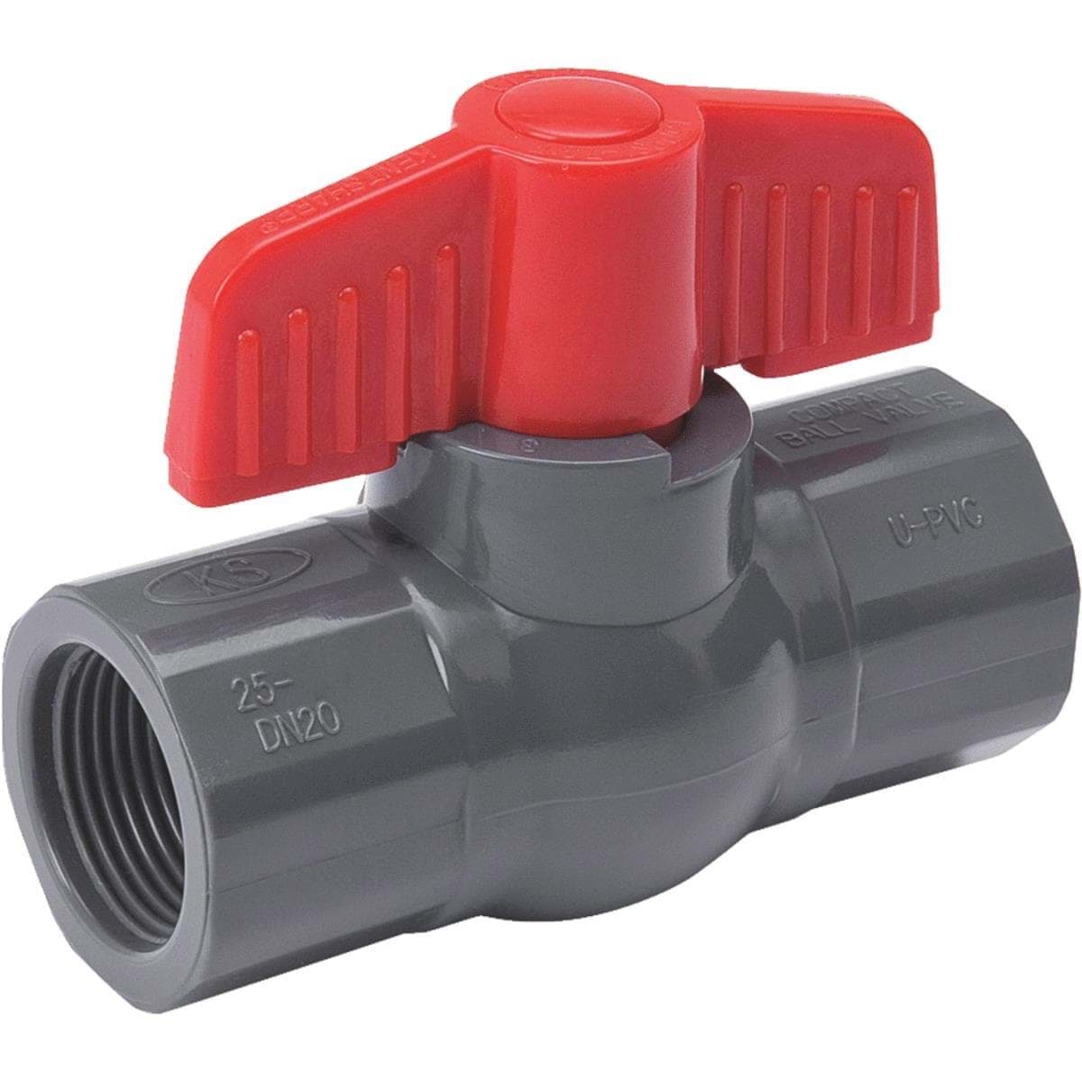 Picture of PVC Schedule 80 Grey Ball Valve F.I.P. - 1/2" FIP X 1/2" FIP