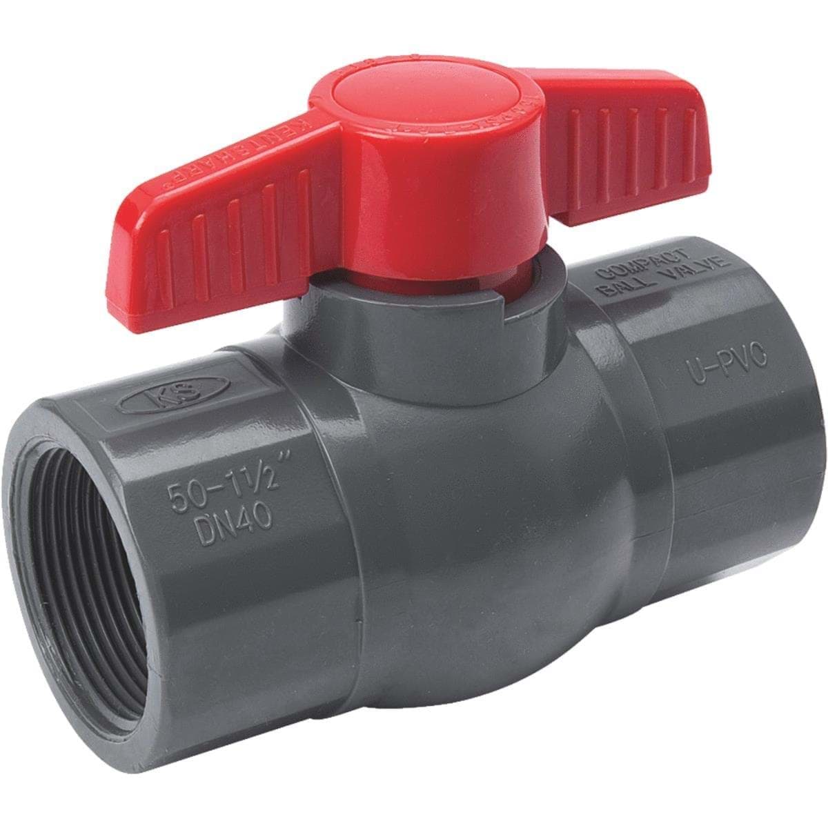 Picture of PVC Schedule 80 Grey Ball Valve F.I.P. - 1-1/2" FIP X 1-1/2" FIP