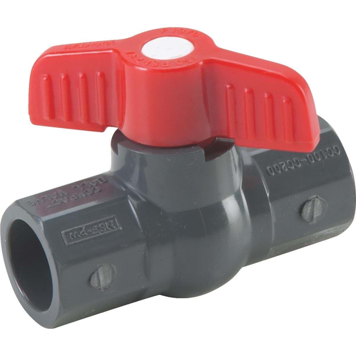 Picture of PVC Schedule 80 Grey Ball Valve Solvent Weld - 1/2" S X 1/2" S