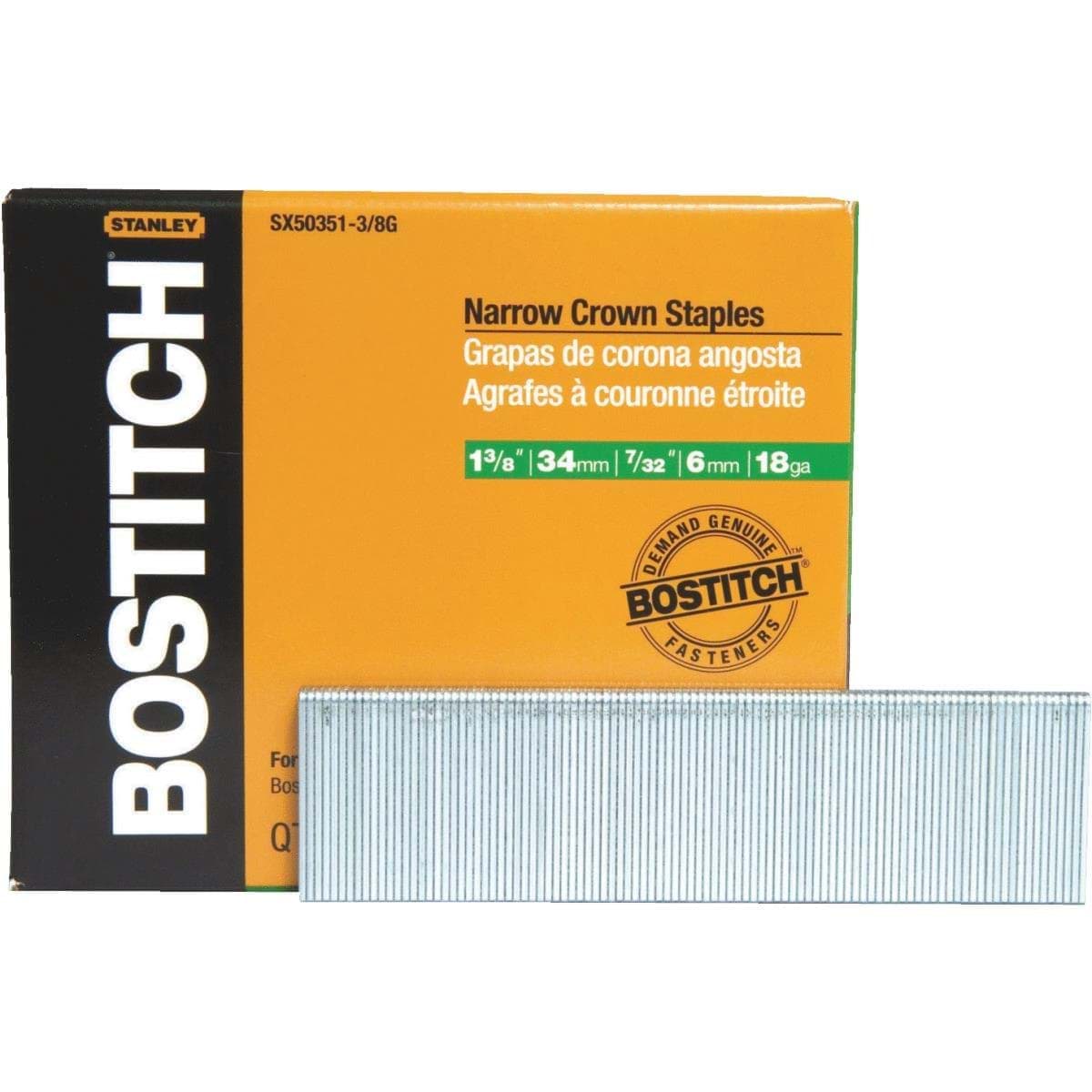 Picture of Bostitch Narrow Crown Finish Staple - 1-3/8