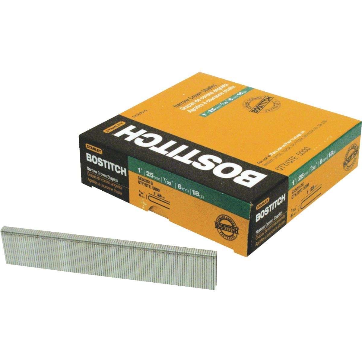 Picture of Bostitch Narrow Crown Finish Staple - 1-1/8"