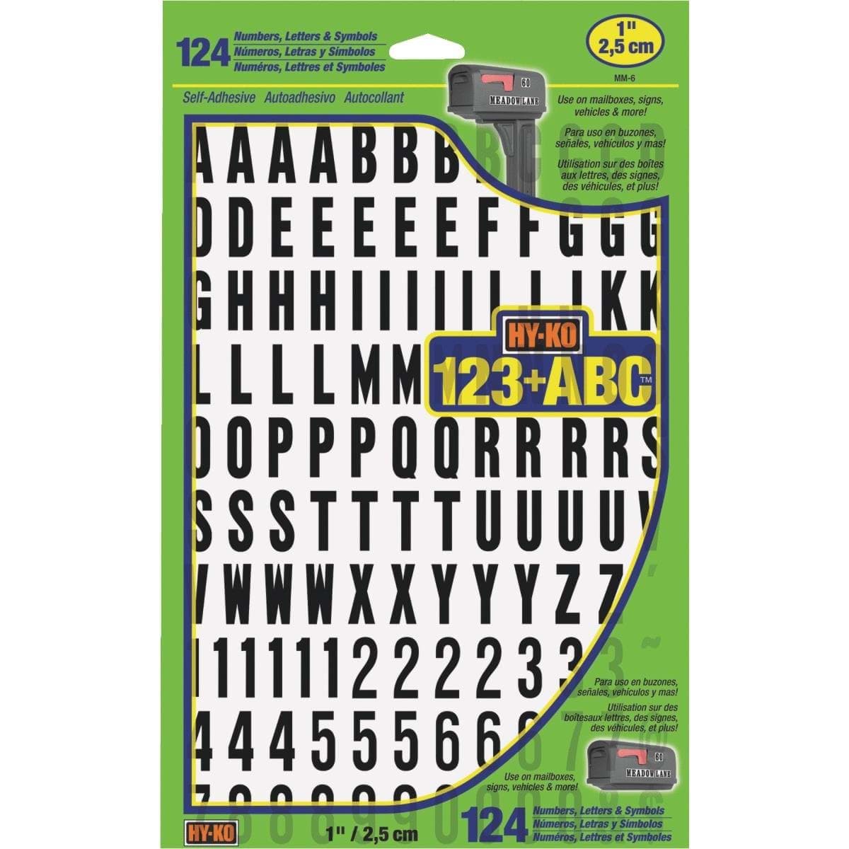 Picture of Hy-Ko Polyester Numbers, Letters & Symbols