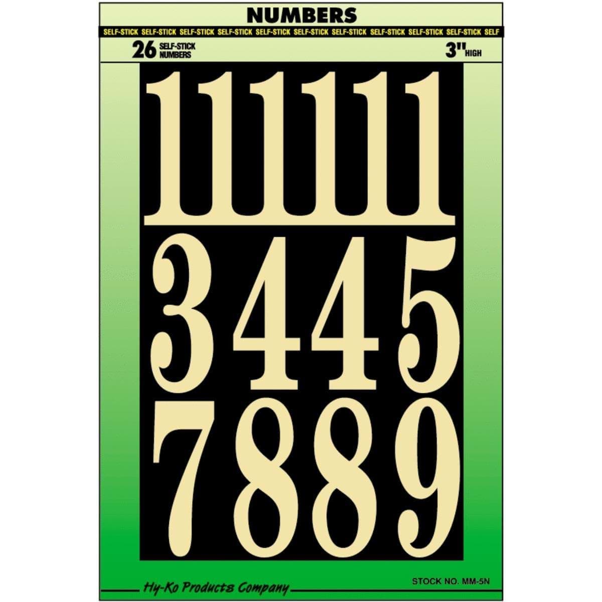 Picture of Hy-Ko Polyester Numbers