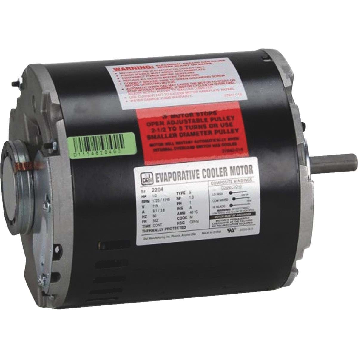 Picture of Dial Residential Replacement Cooler Motor - 1/2 HP - 2 Speed