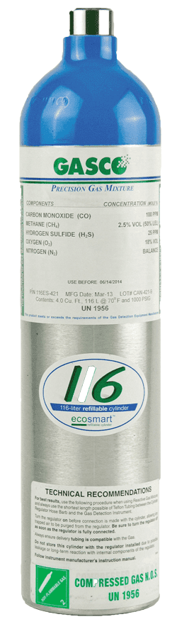 Picture of Gas Detector Gas 4 Gas Clip Technologies - H2S, CO, O2, LEL Cylinder