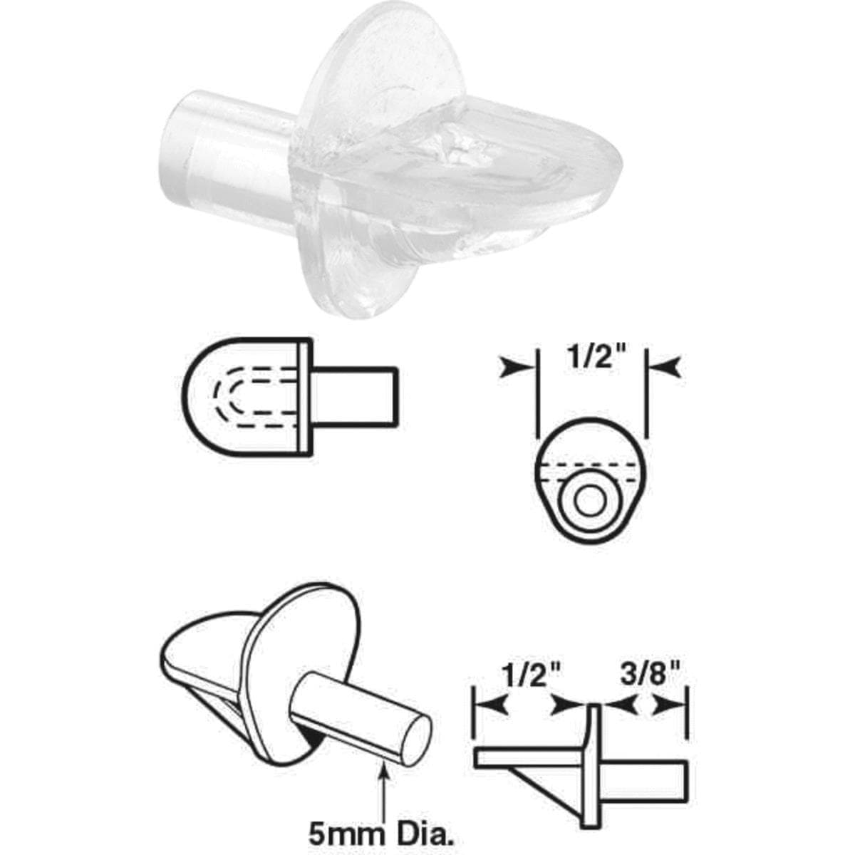 Picture of SLIDE-CO Clear Butyrate Shelf Support