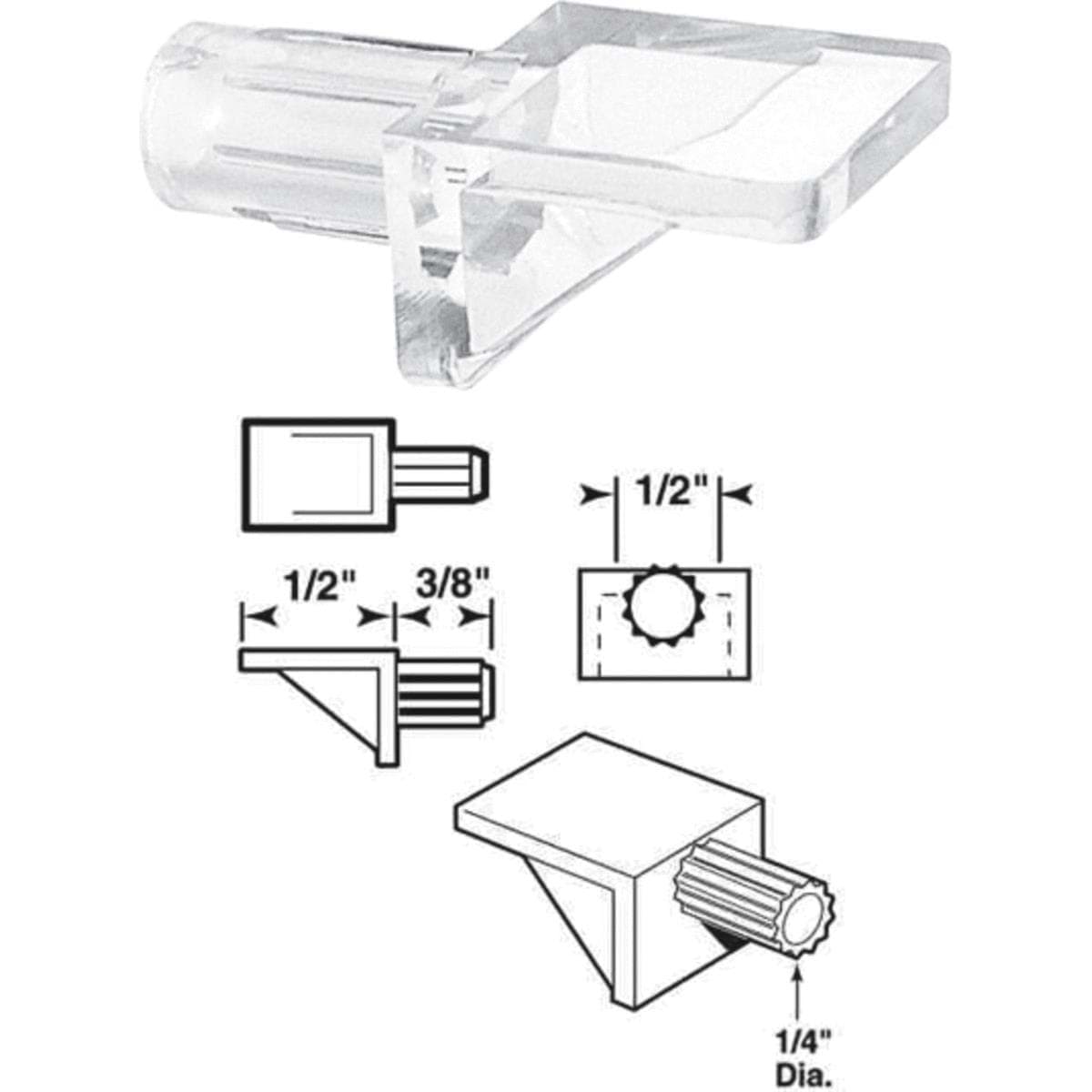 Picture of SLIDE-CO Clear Butyrate Shelf Support