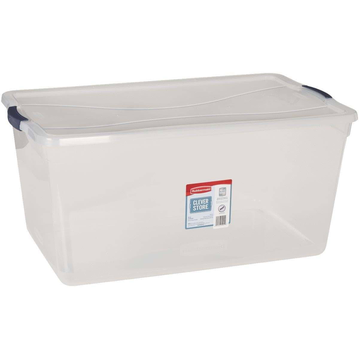 Picture of Rubbermaid Clever Store Latching Lid Storage Tote - 95qt