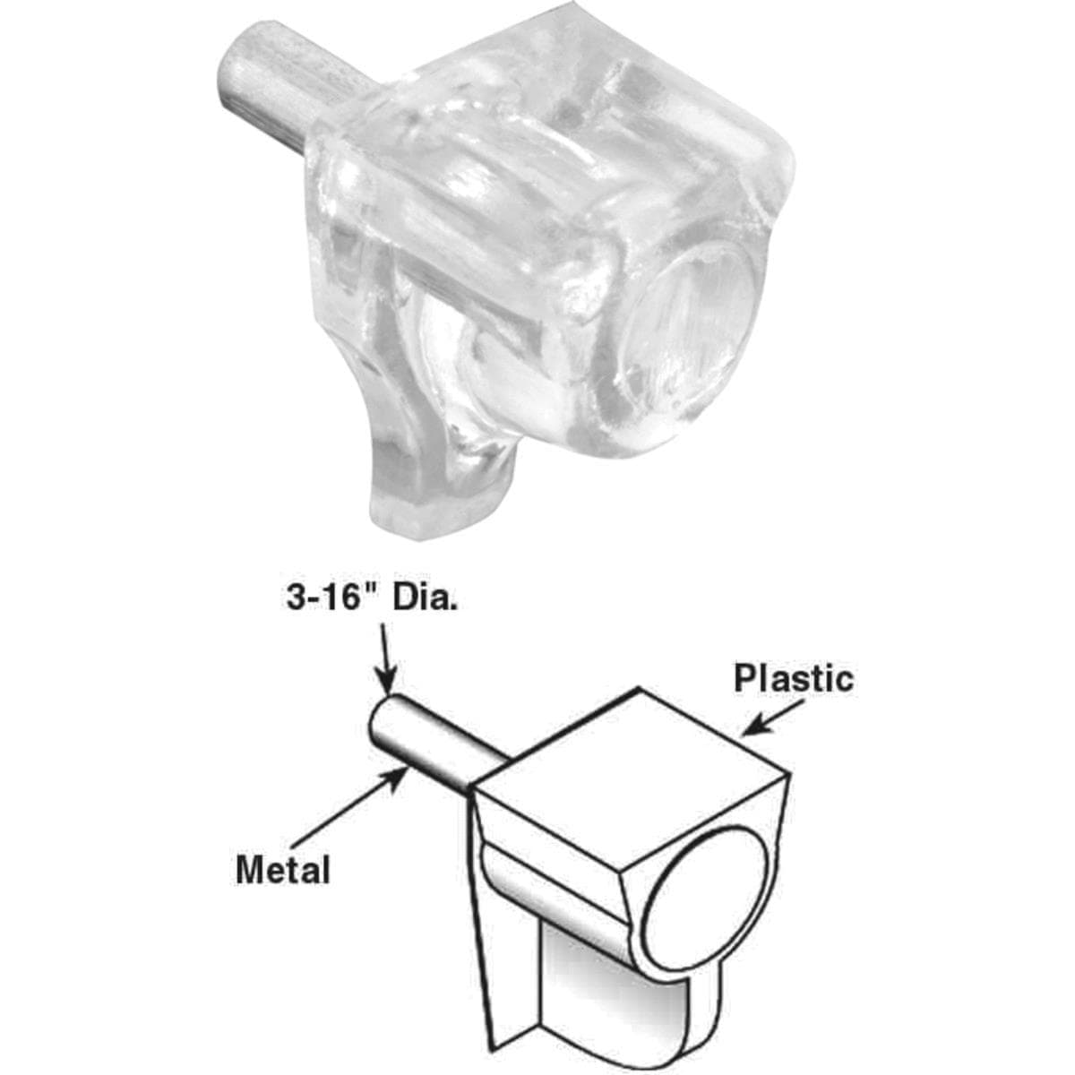 Picture of SLIDE-CO 5mm Plastic With Metal Stem Shelf Support