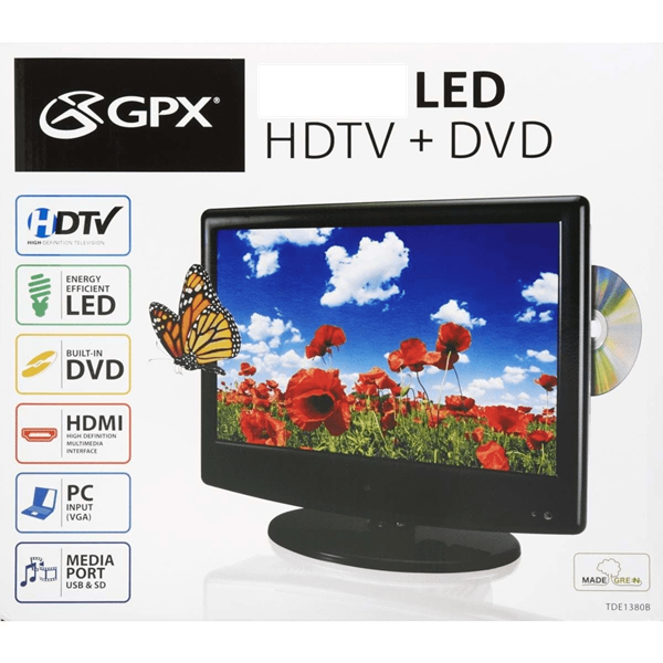 RopeSoapNDope. GPX 15 In. Color LED TV/DVD