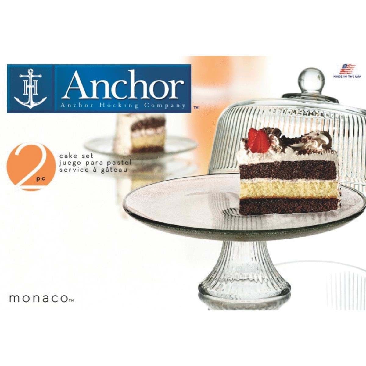 Picture of Anchor Hocking Monaco Dome Cake Serving Tray Set