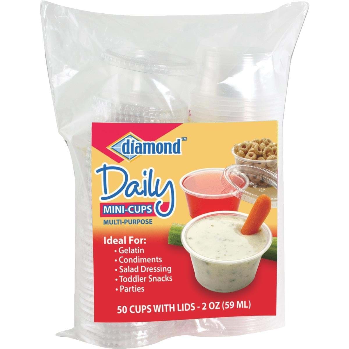 Picture of Diamond Mini Plastic Cups With Lid