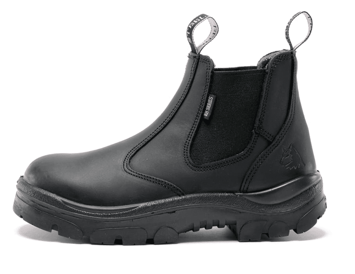Picture of Hobart Ladies Steel Blue Leather Boots, Black - Size 7 - Wide