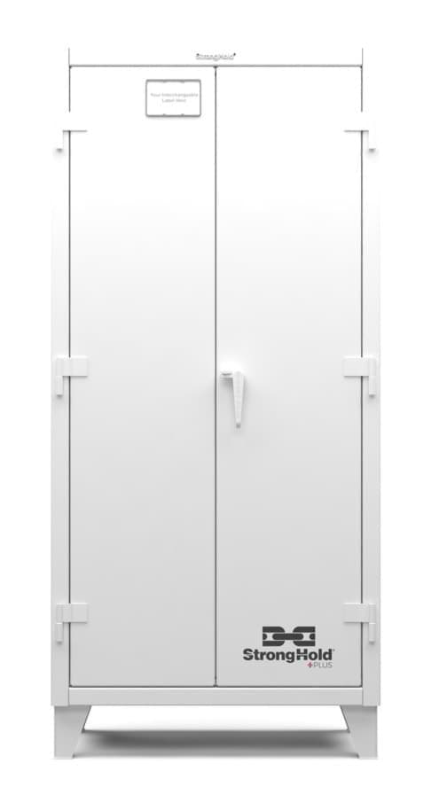 Picture of Strong Hold Plus Industrial Cabinet, Single-Shift, Solid Doors, White,(RAL 9010) - 36"x20"x78"