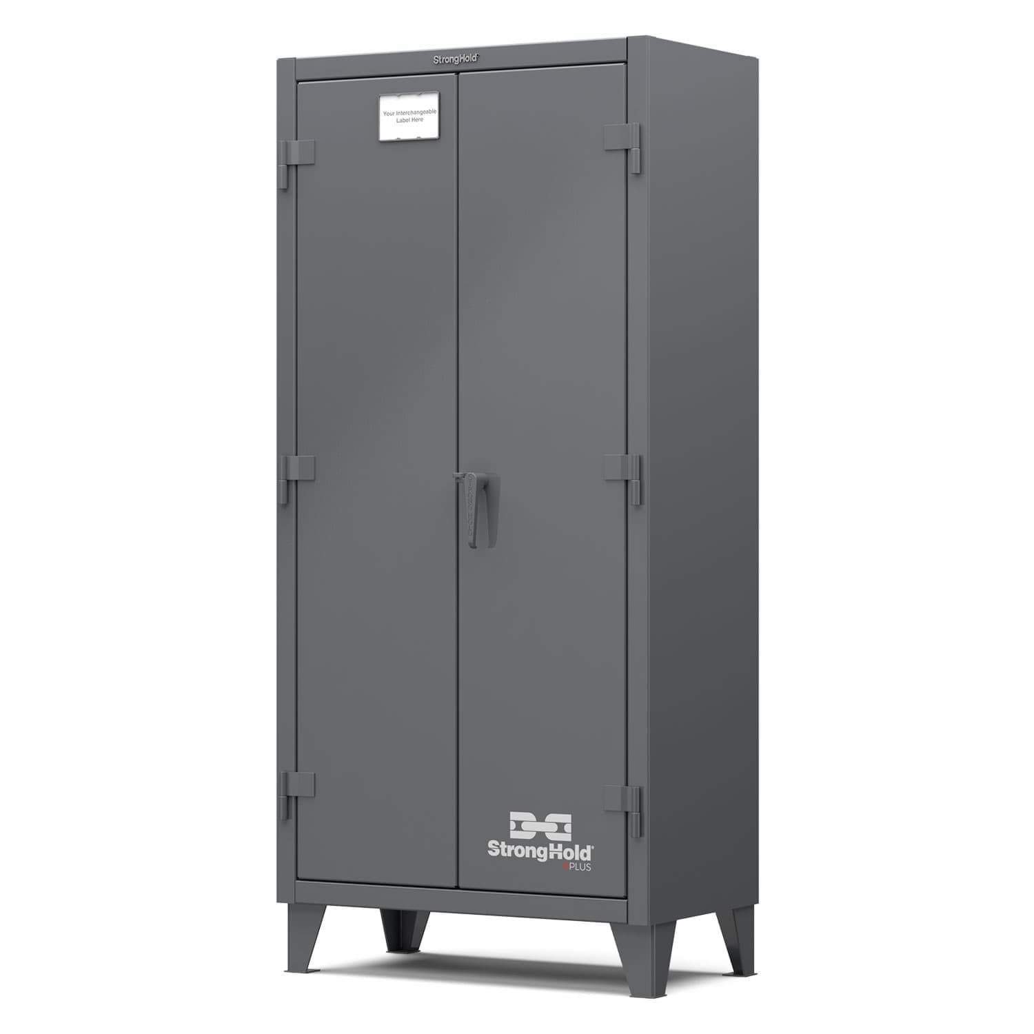 Picture of Strong Hold Plus Industrial Cabinet, Single-Shift, Solid Doors, Standard Gray,(RAL 7024) - 36"x20"x78"