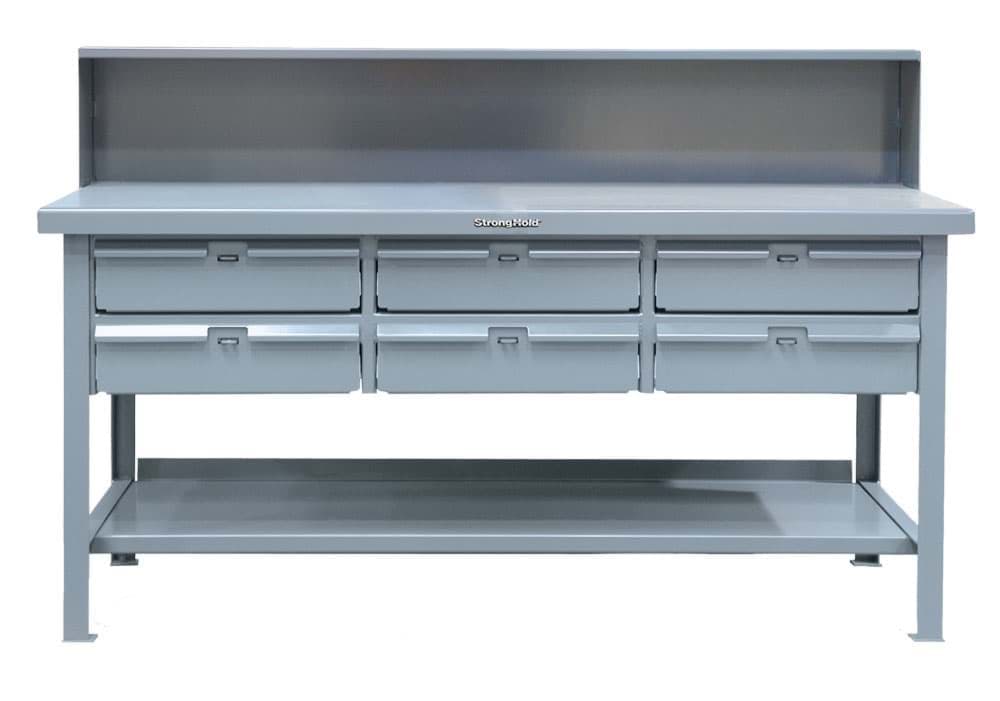 Picture of Industrial Shop Table with 6 Drawers - 72"x36"x34"