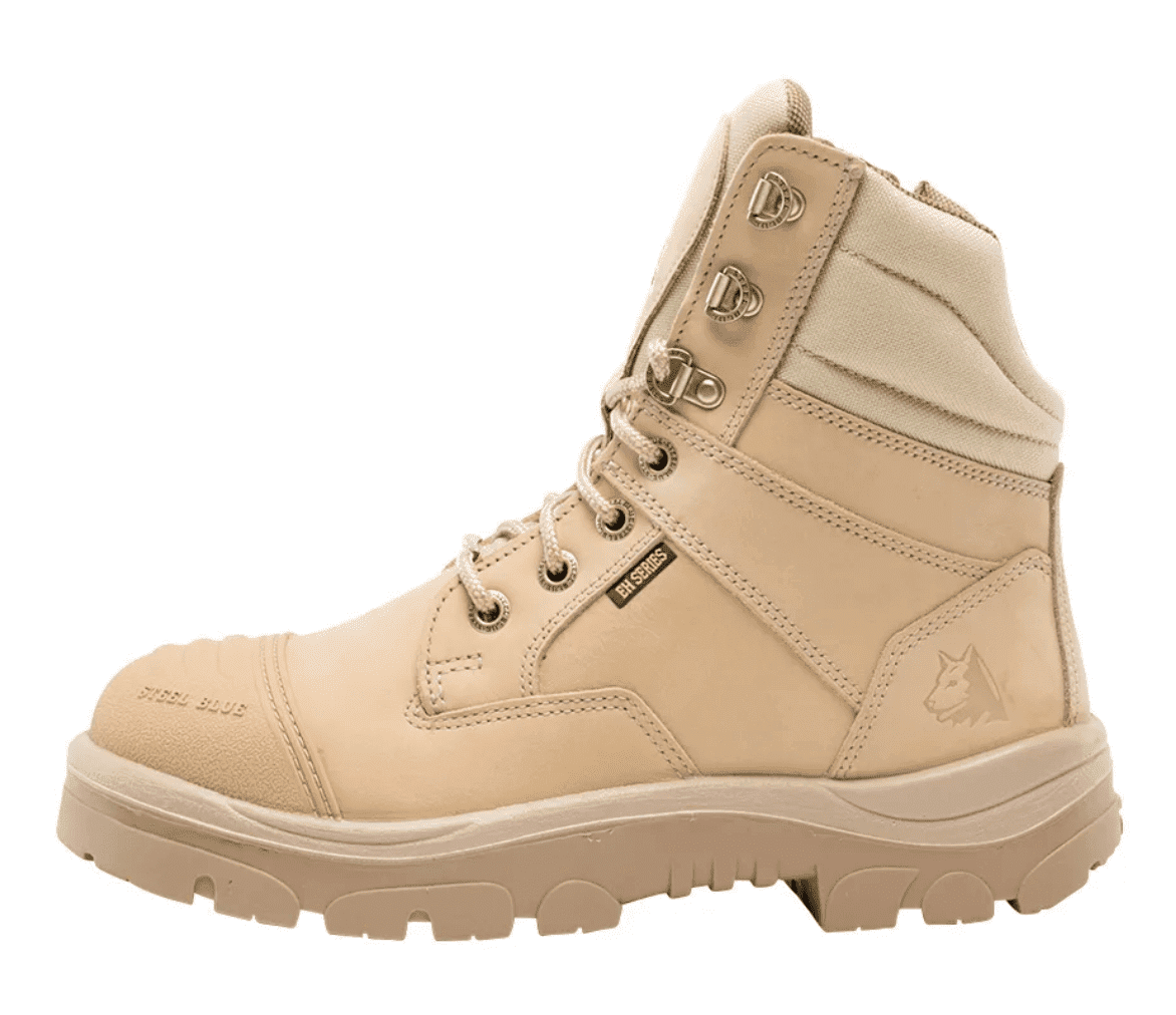 Picture of Southern Cross Zip Steel Blue Leather Boots, Sand - Size 10 - Medium