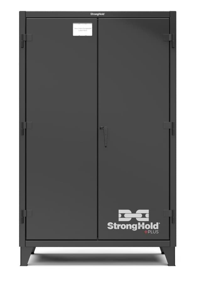 Picture of Strong Hold Plus Industrial Cabinet, 48" X 24" X 78", Single-Shift, Solid Doors, Black (RAL 9004)