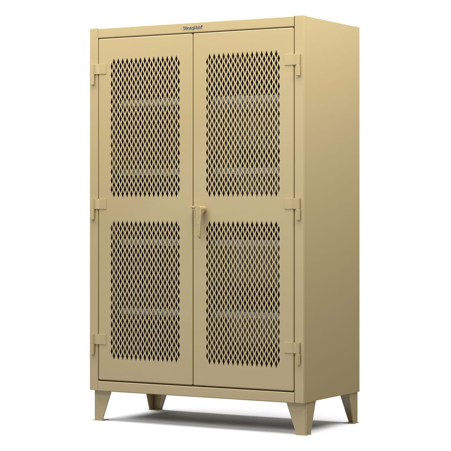 Picture of Strong Hold Plus Industrial Cabinet, 48" x 24" x 78", Single-Shift, Ventilated Doors, Beige (RAL 1001)