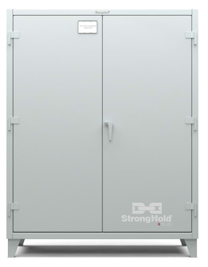 Picture of Strong Hold Plus Industrial Cabinet, 60" x 24" x 78", Single-Shift, Solid Doors, Gray (RAL 7035)