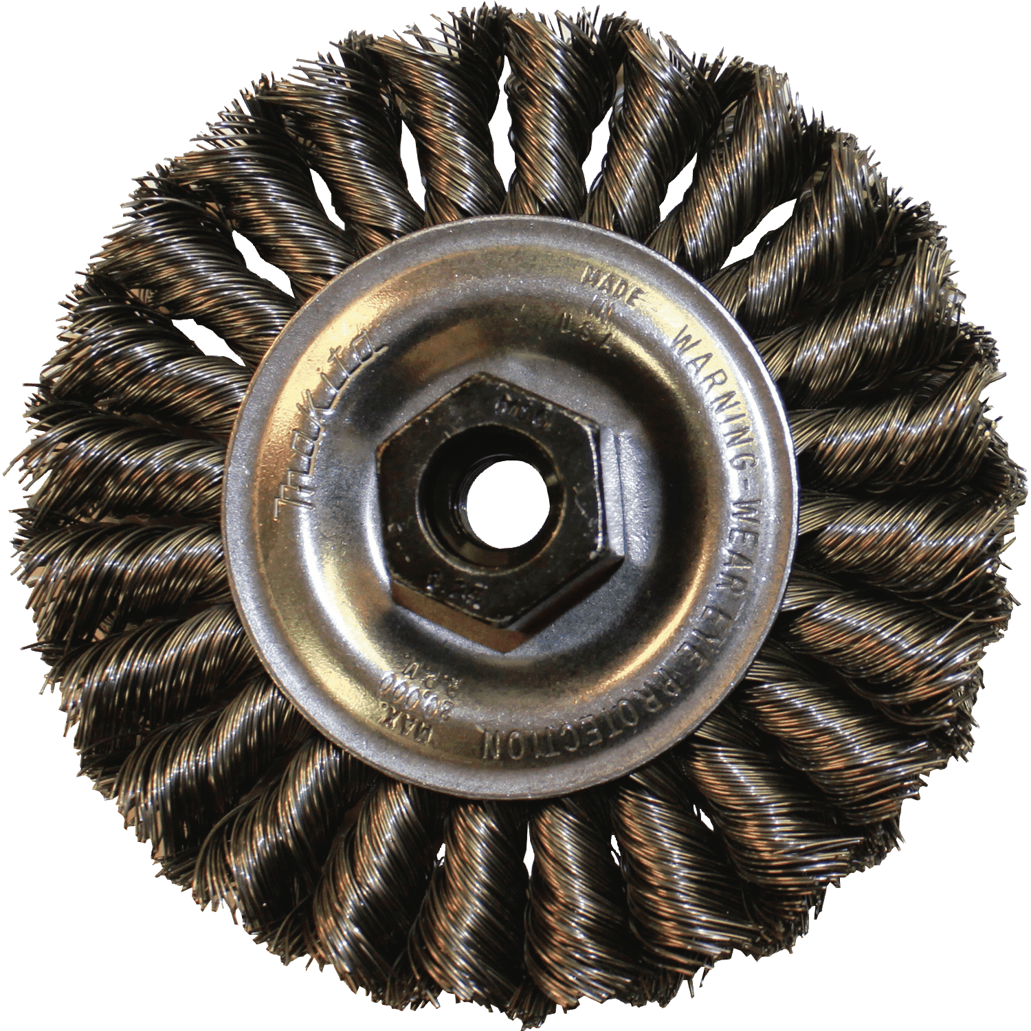 Picture of 4" Knot Twist Wire Wheel, M10 x 1.25