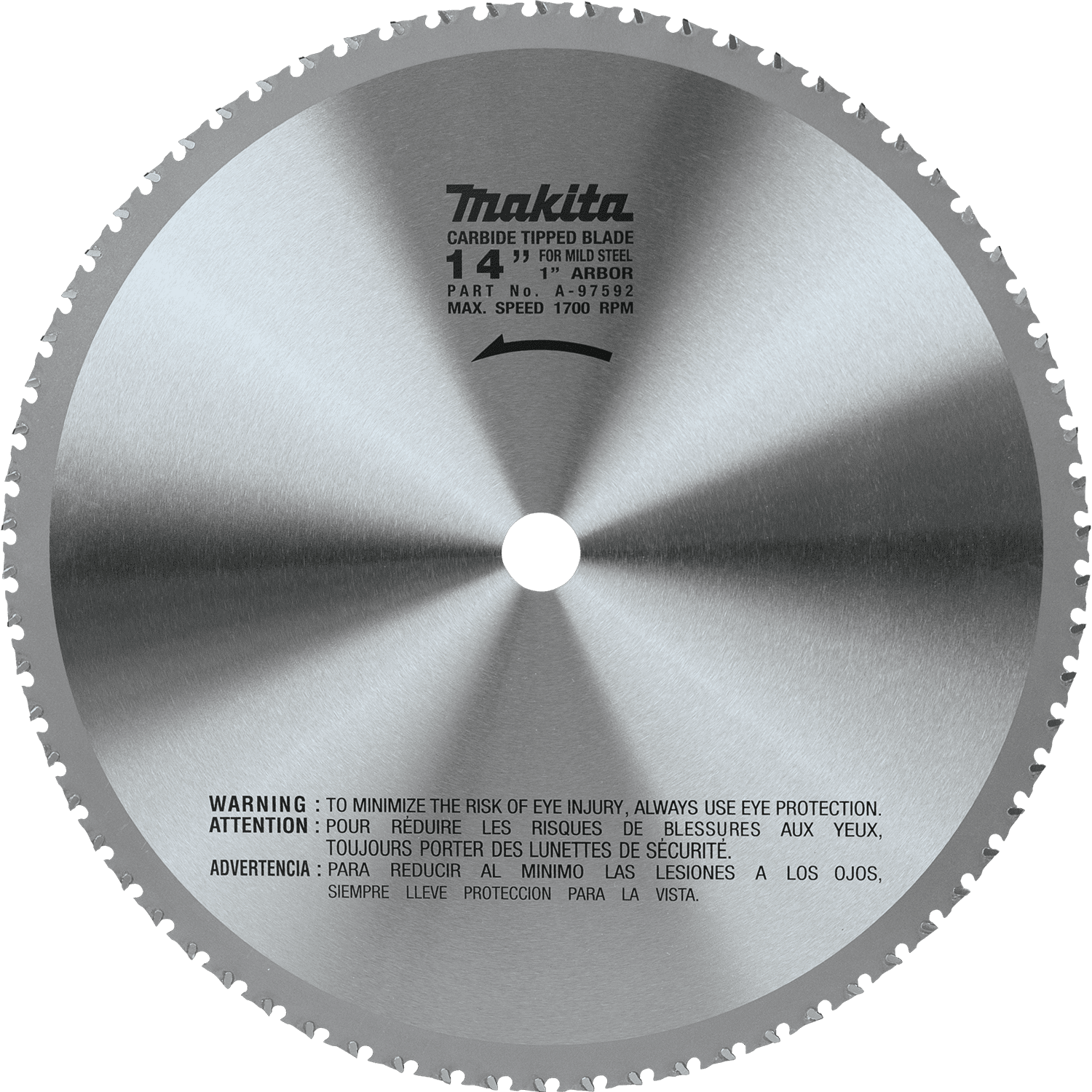 Picture of 14" (70T) Carbide-Tipped Metal Cutting Blade, Ferrous Metal