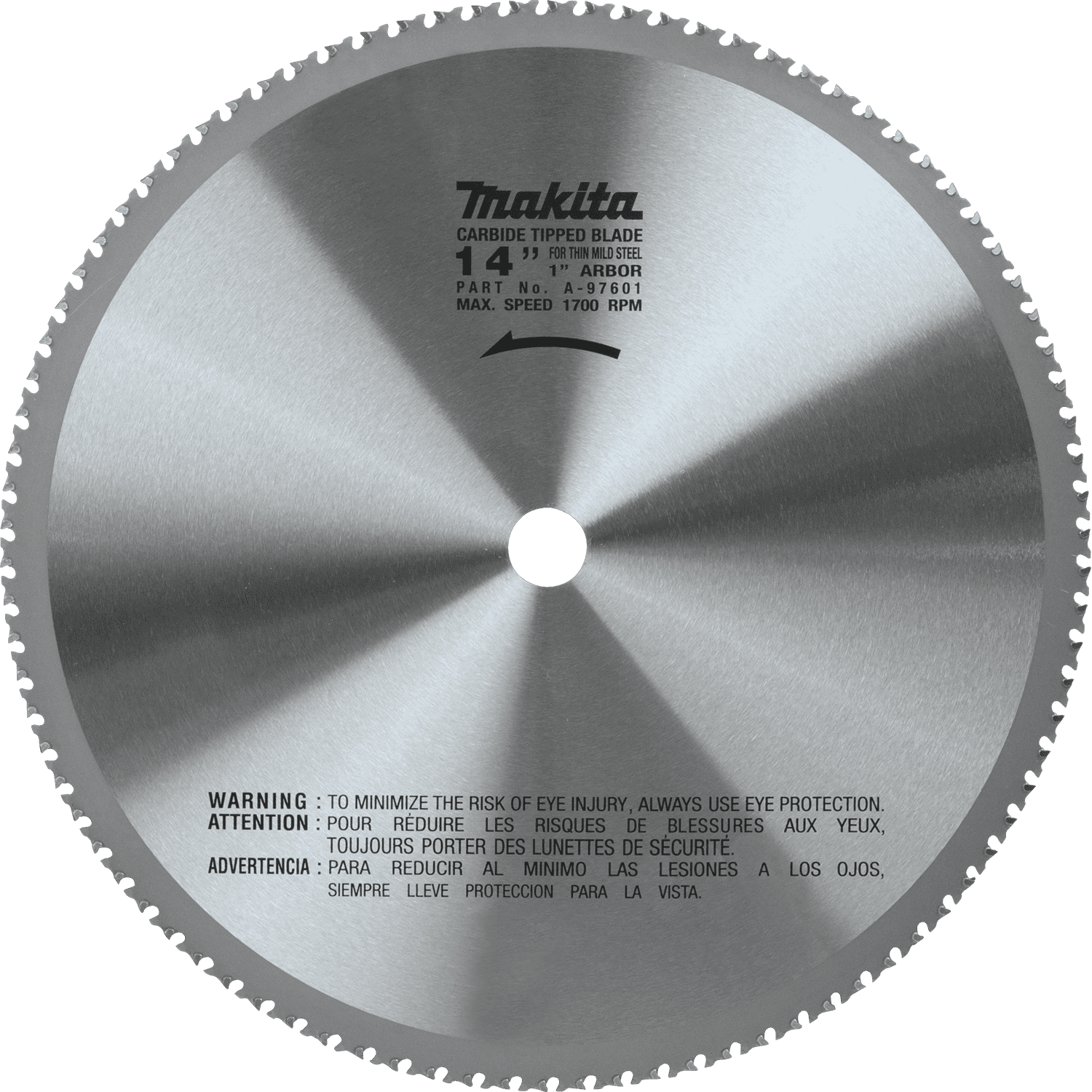 Picture of 14" (90T) Carbide-Tipped Metal Cutting Blade, Ferrous Metal - Thin Gauge (In.)
