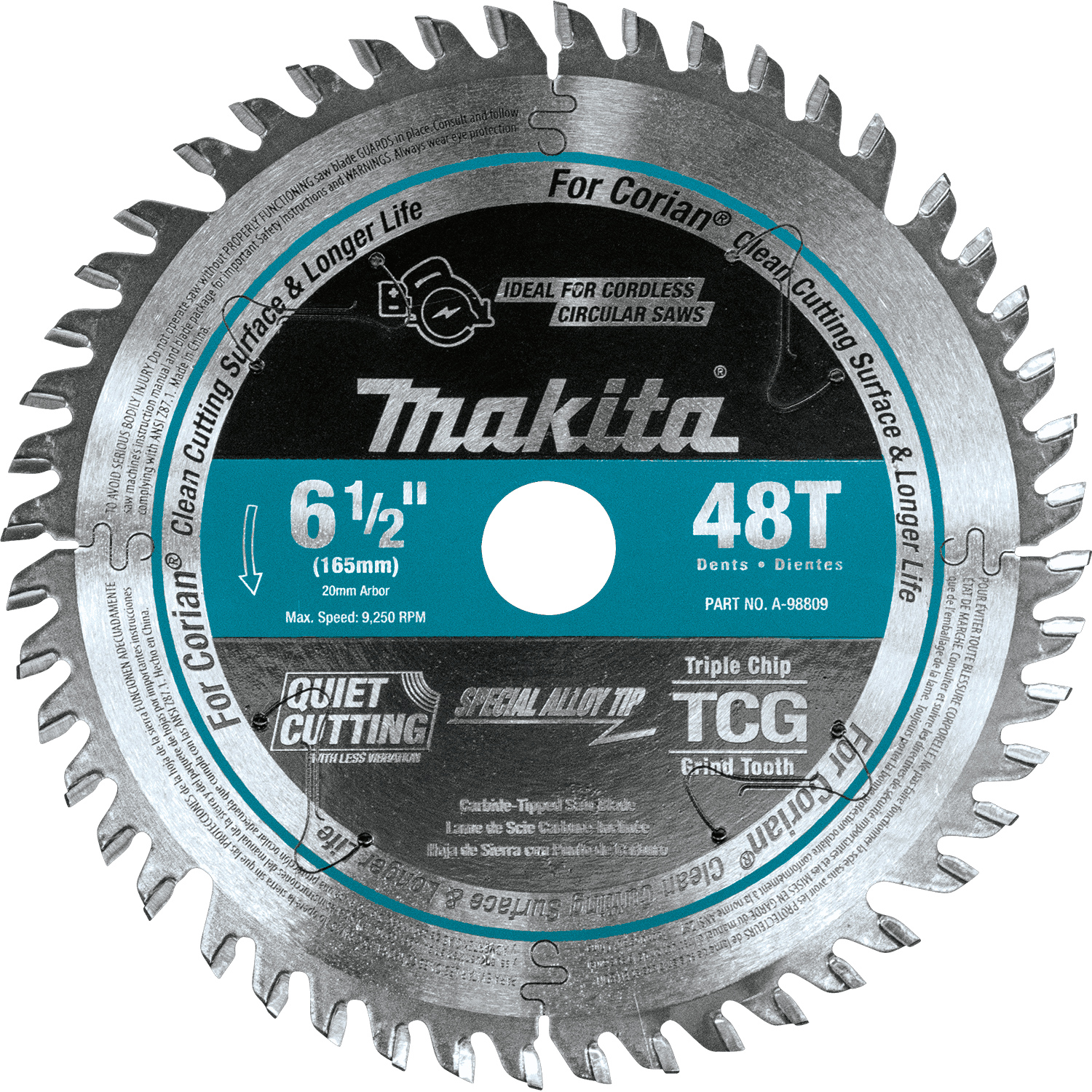 Picture of 6-1/2" 48T Carbide-Tipped Cordless Plunge Saw Blade