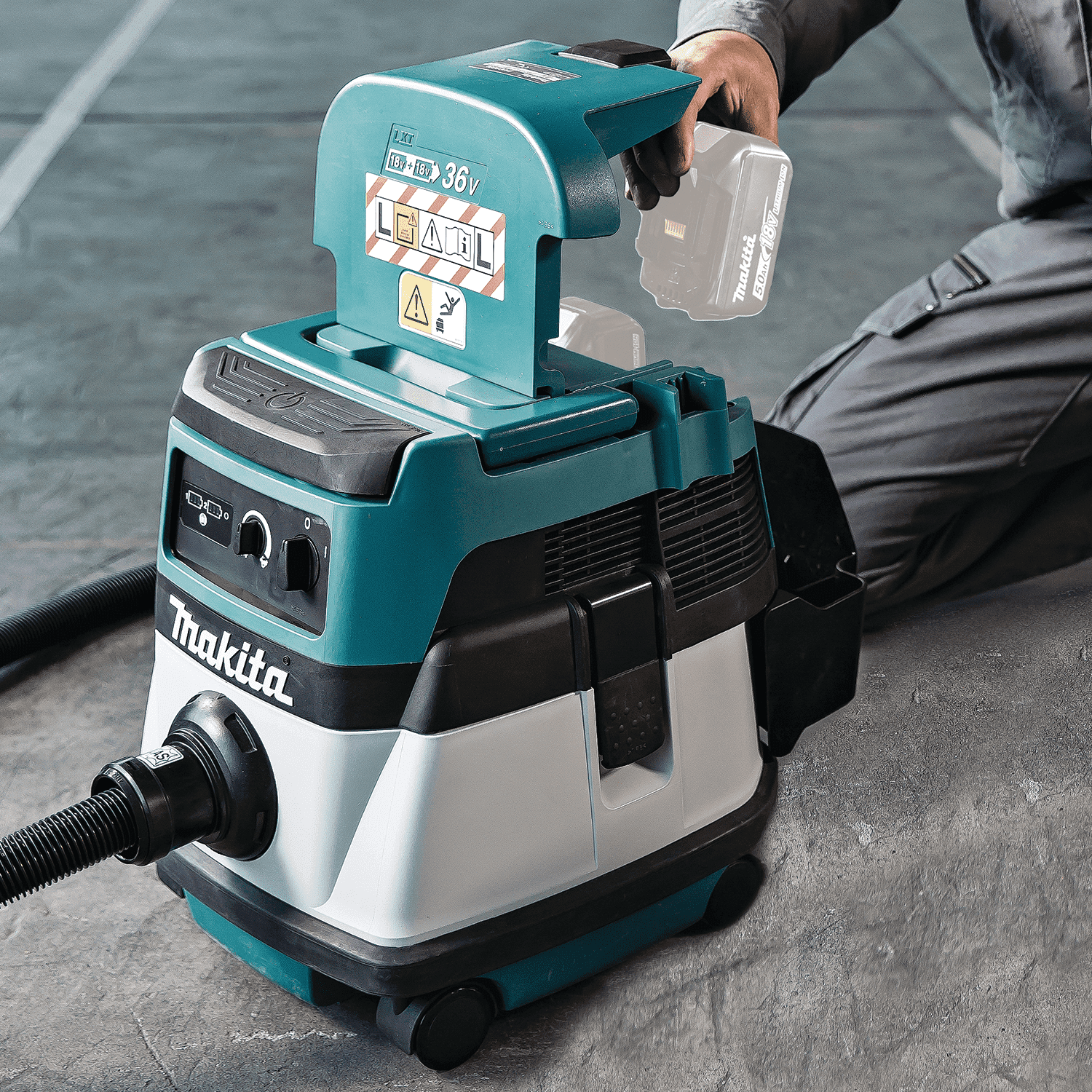 Picture of 18V X2 LXT Lithium-Ion (36V) Cordless/Corded 2.1 Gallon HEPA Filter Dry Dust Extractor/Vacuum, Tool Only, Picture 5