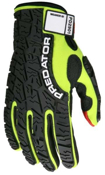 Picture of Glove MCR Predator Top Lime Palm Polyurethane Textured Wrist Adjustable - XL