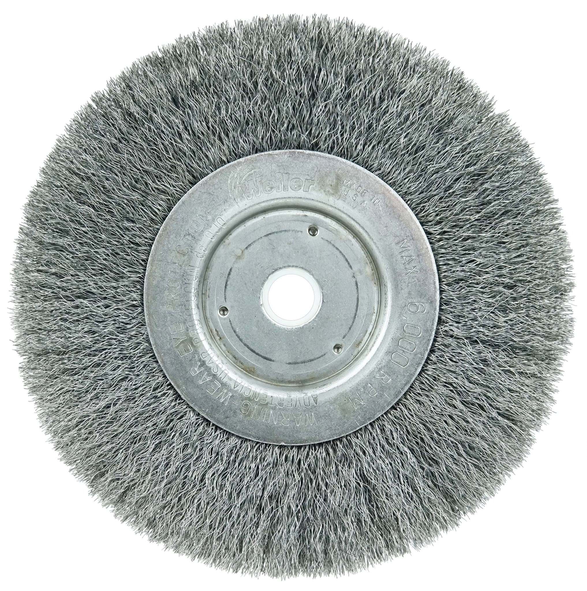 Picture of 6" Narrow Face Crimped Wire Wheel, .008" Steel Fill, 5/8"-1/2" Arbor Hole
