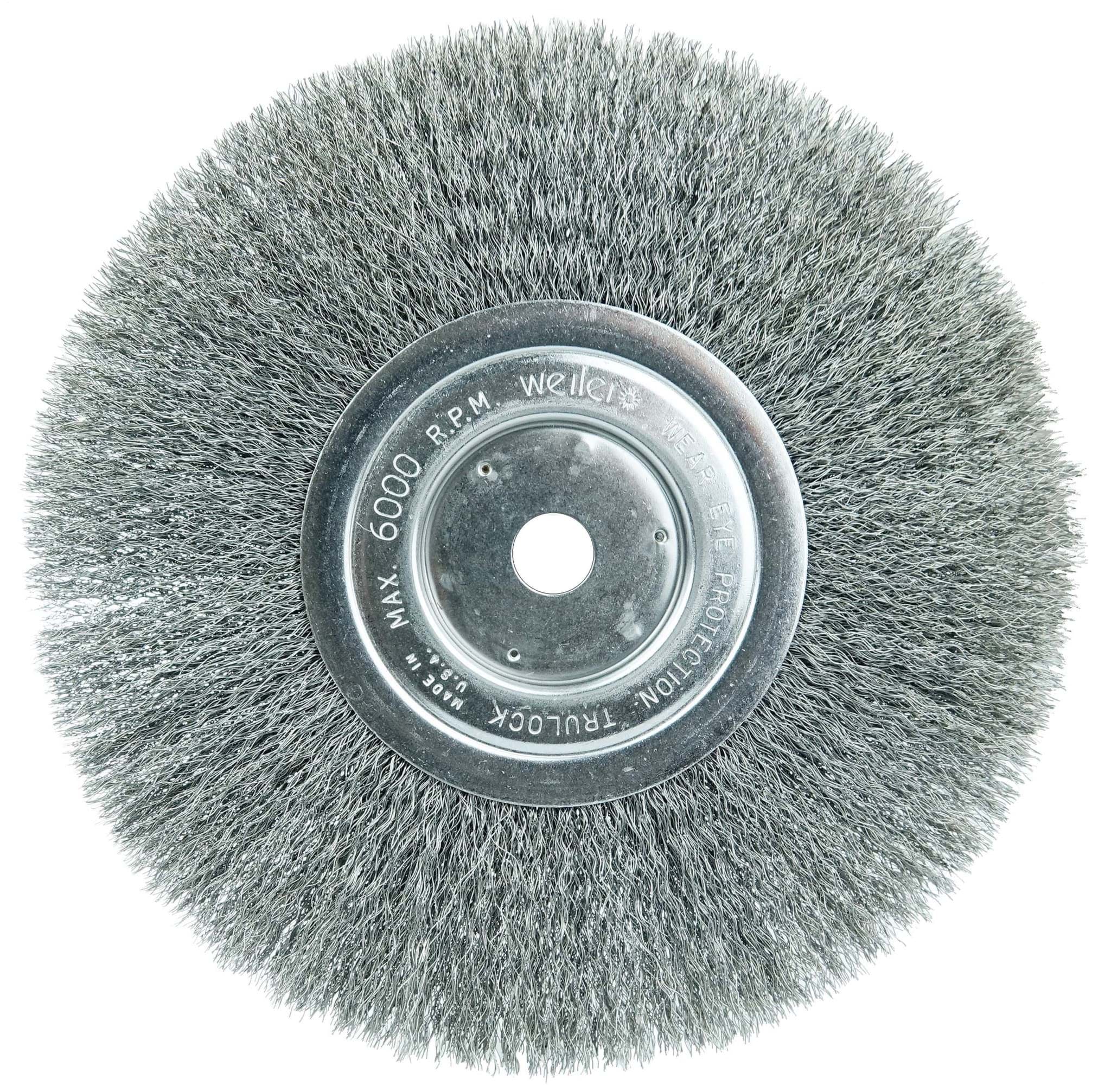 Picture of 8" Narrow Face Crimped Wire Wheel, .008" Steel Fill, 5/8" Arbor Hole