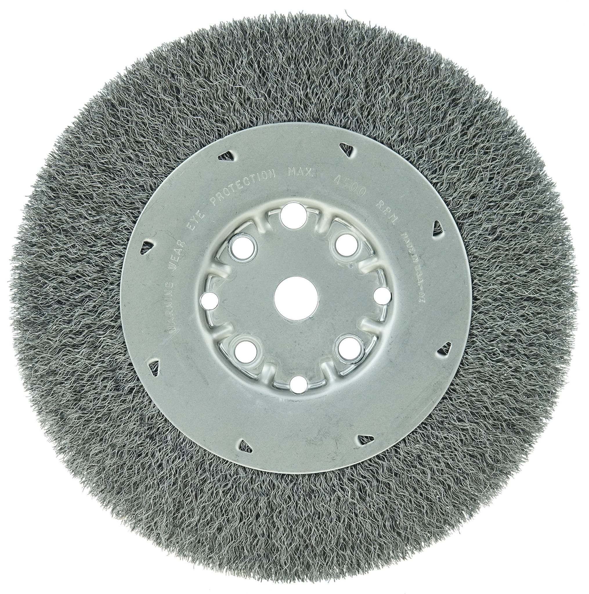 Picture of 8" Maximum Density Crimped Wire Wheel, .0104" Steel Fill, 5/8" Arbor Hole