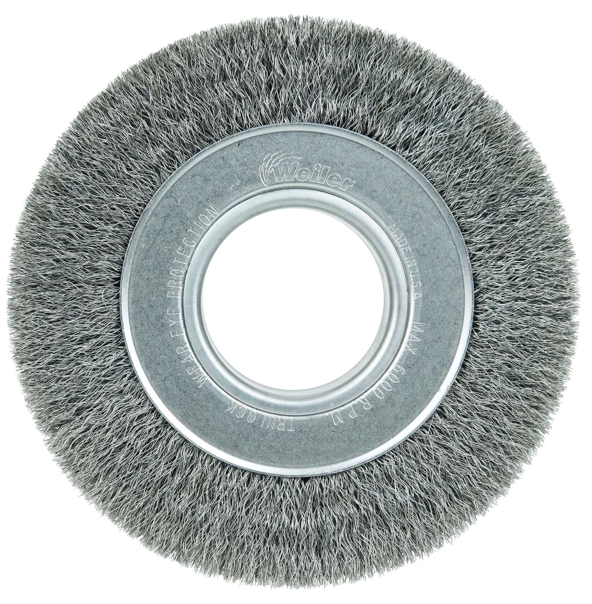 Picture of 6" Wide Face Crimped Wire Wheel, .006" Steel Fill, 2" Arbor Hole