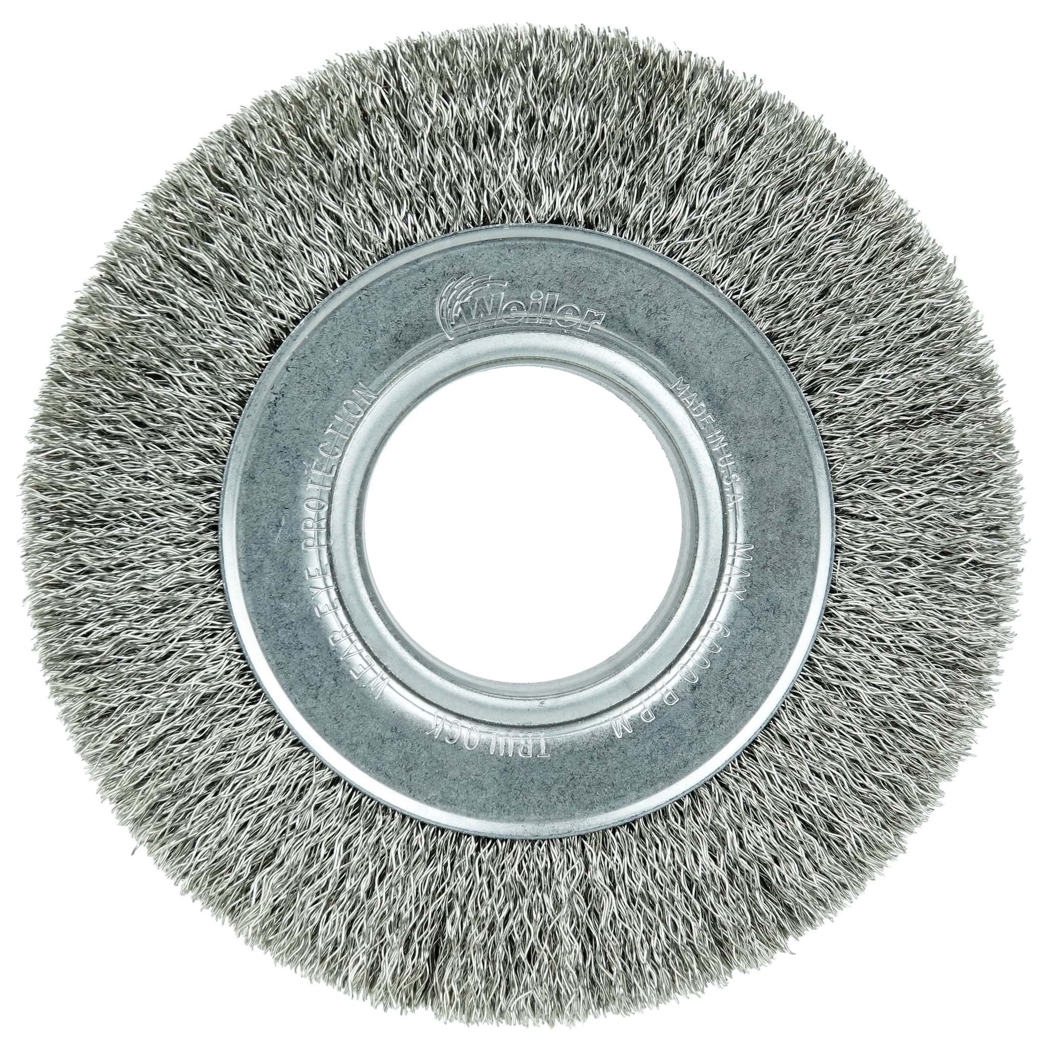 RopeSoapNDope. 6" Wide Face Crimped Wire Wheel, .014" Stainless Steel