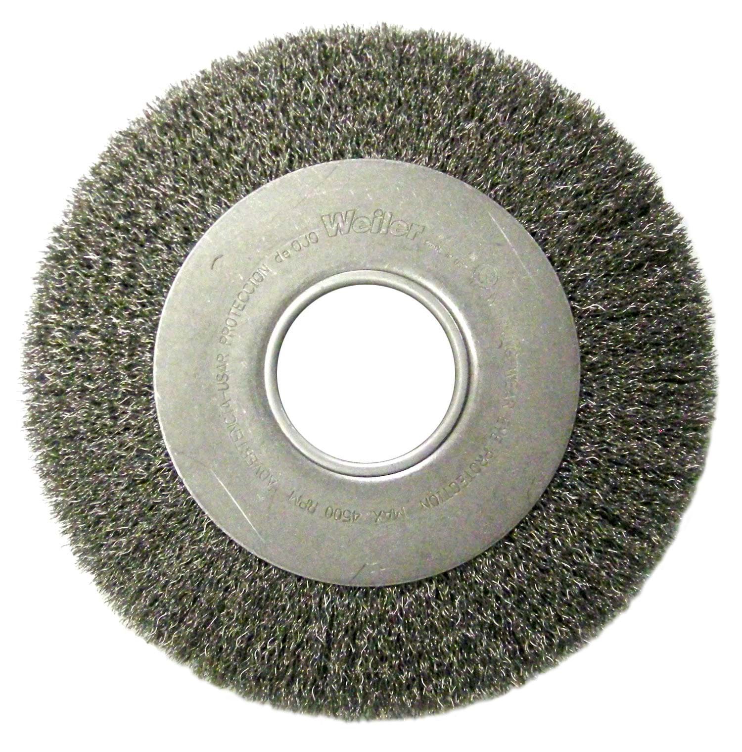 Picture of 8" Medium Face Crimped Wire Wheel, .0118" Stainless Steel Fill, 2" Arbor Hole