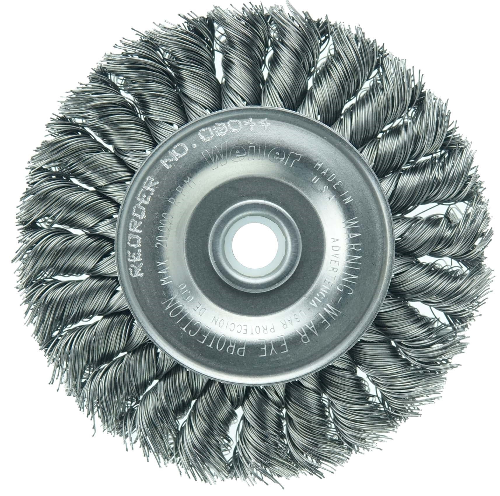 Picture of 4" Standard Twist Knot Wire Wheel, .014" Steel Fill, 1/2"-3/8" Arbor Hole